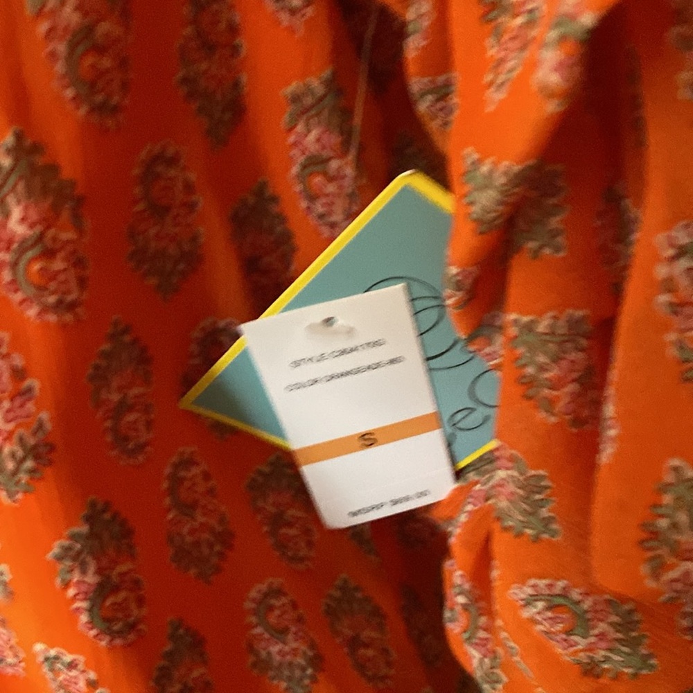 Multicolored Ruffled Tie Front Blouse - Picture 4 of 8